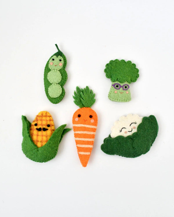 Felt Vegetables  - Finger Puppet Set - Tara's Treasures