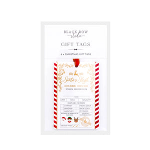Santa's Sleigh Express Christmas Gift Tags - Set of 6 - Black Bow Studio