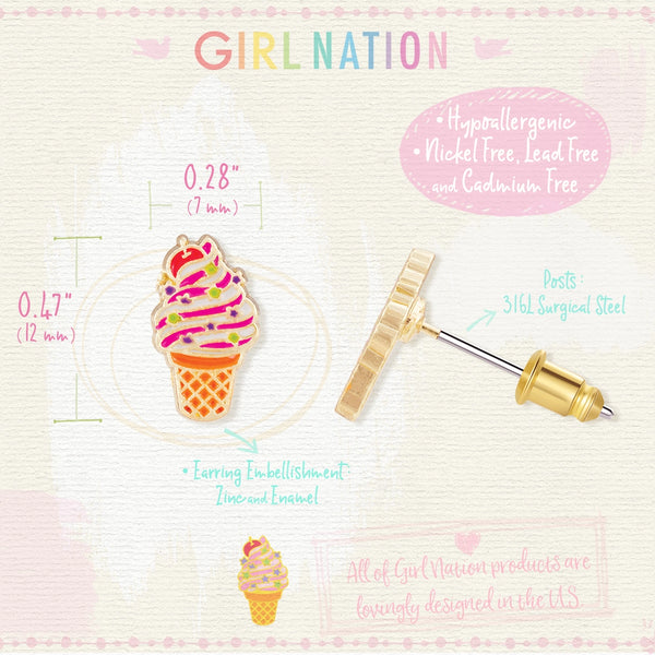 Soft Serve Swirl Cutie Stud Earrings - Girl Nation DISCOUNTED