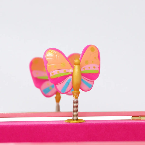 Rainbow Butterfly Large Music Box - Pink Poppy