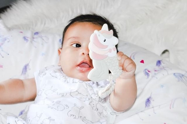 Mermicorn Baby Teether - Pink and Sage - Gummy Chic DISCOUNTED