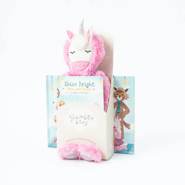 Unicorn Sparkle & Shine Kin Set - Soft Toy + Book - Slumberkins