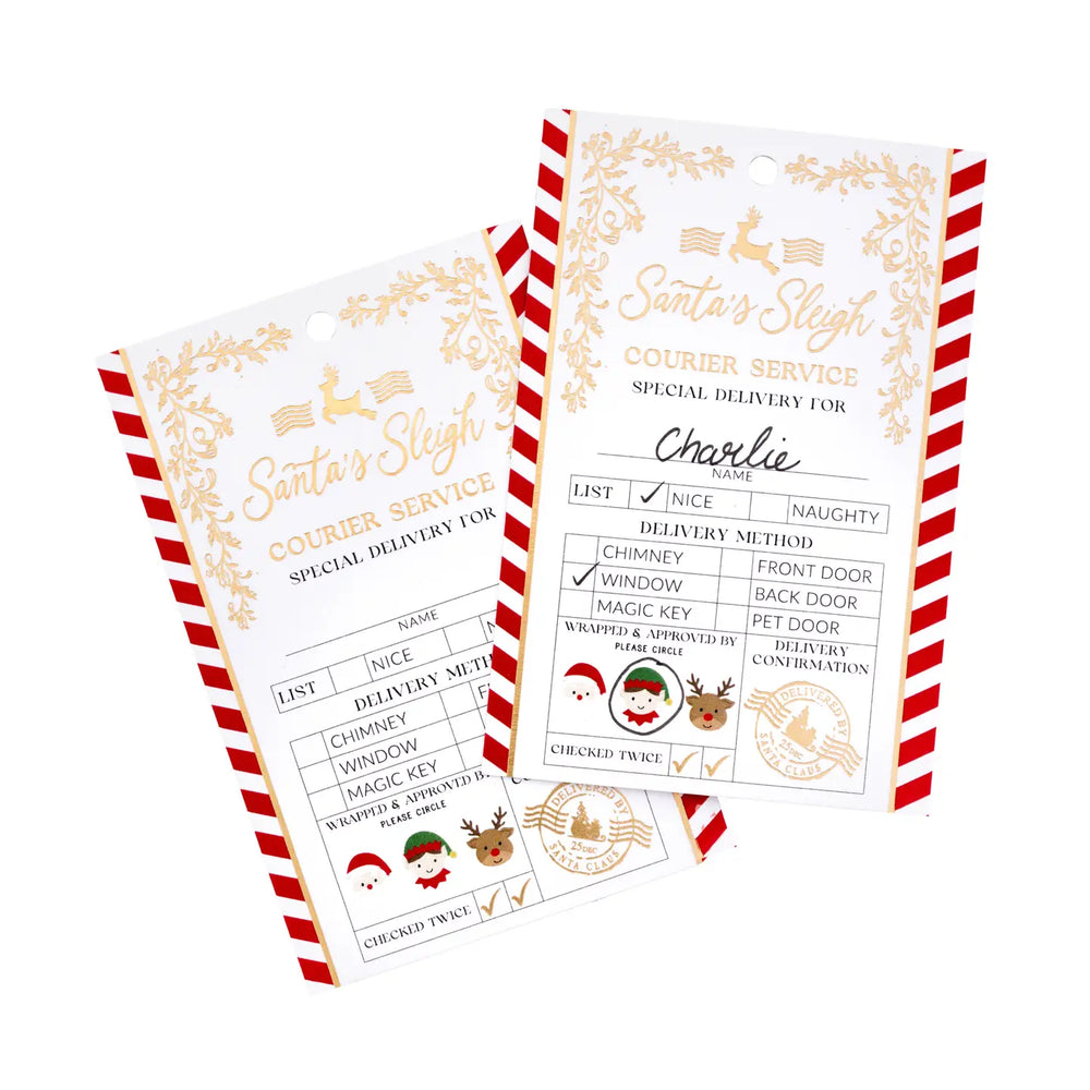 Santa's Sleigh Express Christmas Gift Tags - Set of 6 - Black Bow Studio