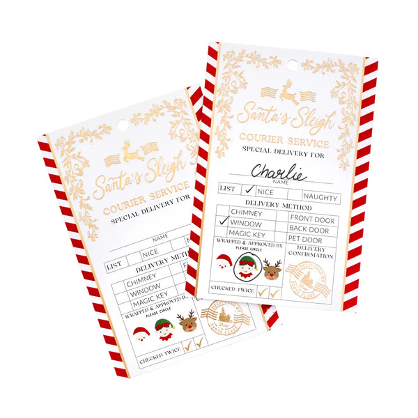 Santa's Sleigh Express Christmas Gift Tags - Set of 6 - Black Bow Studio