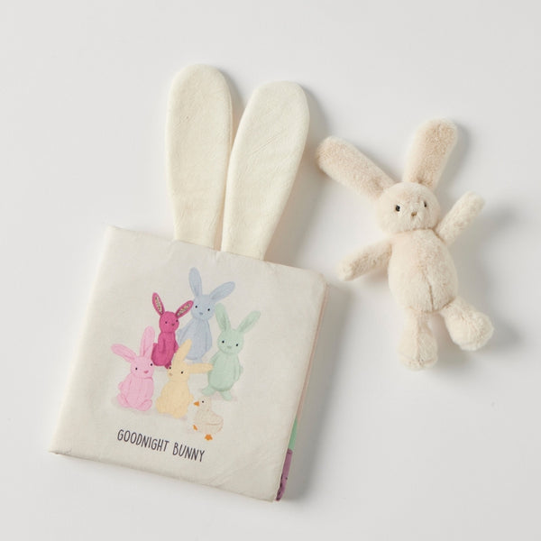 Goodnight Bunny Activity Fabric Book & Toy Set - Jiggle & Giggle