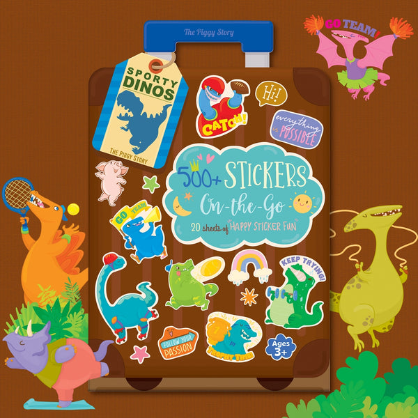 500+ Stickers On-The-Go Dinosaur World - Girl Nation