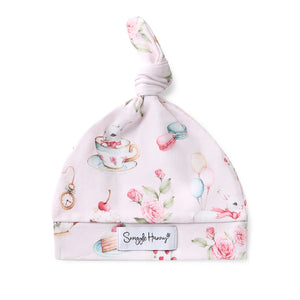 Alice’s Tea Party Organic Knotted Beanie - Snuggle Hunny