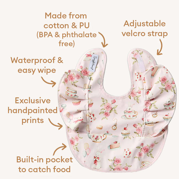 Alice’s Tea Party Frill Snuggle Bib - Snuggle Hunny