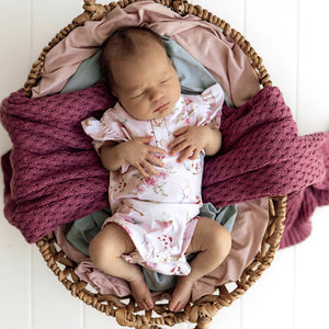 Alice’s Tea Party Short Sleeve Organic Bodysuit - Snuggle Hunny