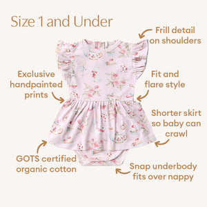 Alice’s Tea Party Short Sleeve Organic Dress - Snuggle Hunny