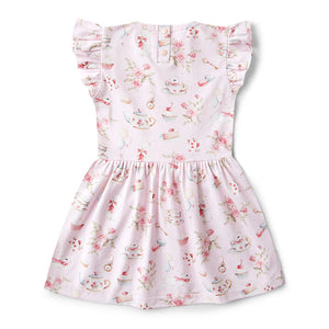 Alice’s Tea Party Short Sleeve Organic Dress - Snuggle Hunny