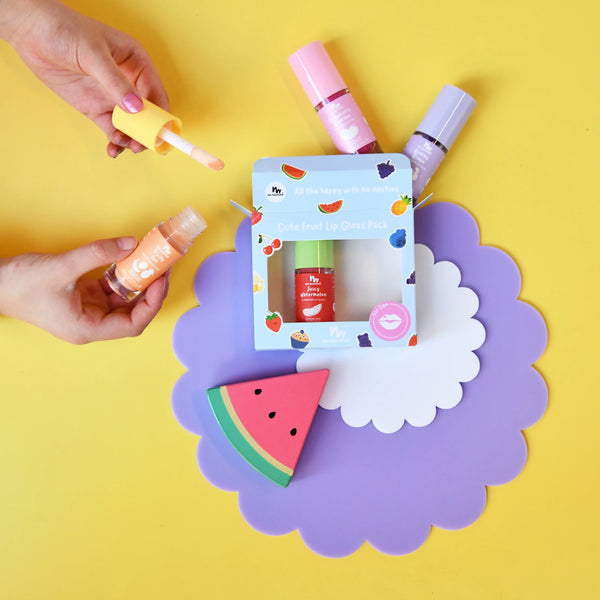 Cute Fruit Natural Kids Lip Gloss Gift Set - No Nasties