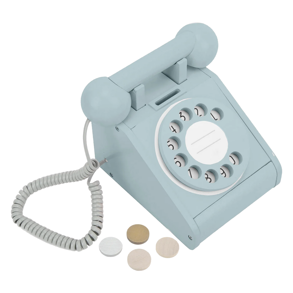 Wooden Rotary Telephone, Aqua Green - Imagine That