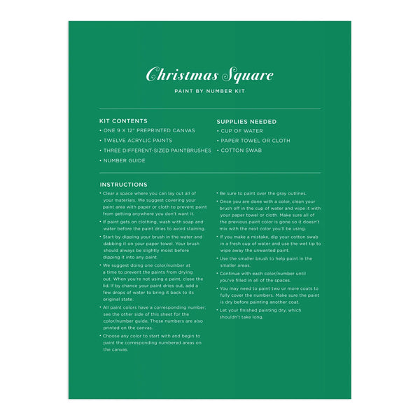 Christmas Square Paint by Number Kit - IS GIFT