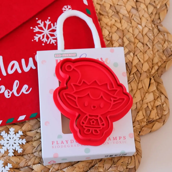 Eco Christmas Playdough Stamp | Cute Elf - Play Sense