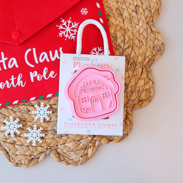 Eco Christmas Playdough Stamp | Gingerbread House - Play Sense