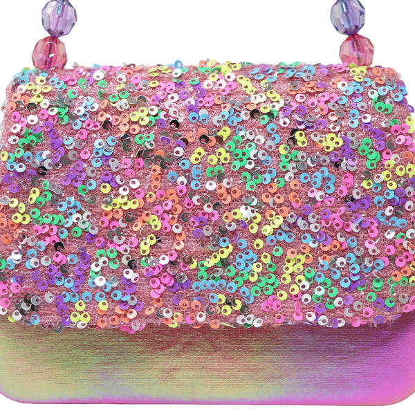 Pink & Purple Glitter Handbag - Pink Poppy