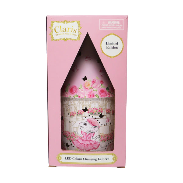 Claris the Chicest Mouse in Paris Colour Changing Led Lantern - Pink Poppy