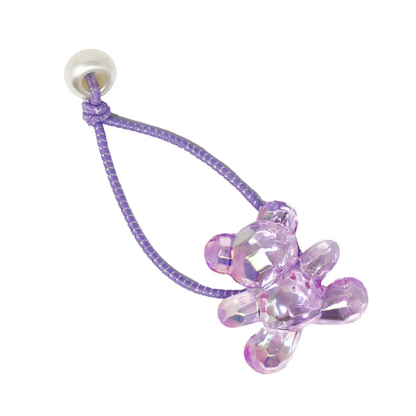 Teddy Bear Hair Elastics - Pink Poppy