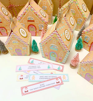 Gingerbread House Village Christmas Advent Calendar - Black Bow Studio