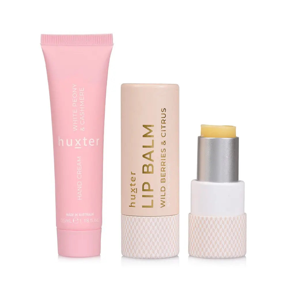 Lip & Hand Cream Duo - Pink - White Peony & Cashmere - Huxter