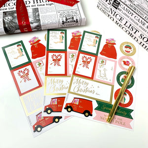 Christmas Gift Tag Sticker Sheets - Set of 36 Sticker - Black Bow Studio