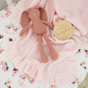 Blush Pink Ruffle Knit Organic Baby Blanket - Snuggle Hunny