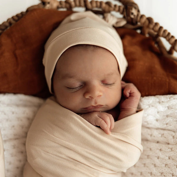Babyccino Organic Jersey Wrap & Beanie Set - Snuggle Hunny