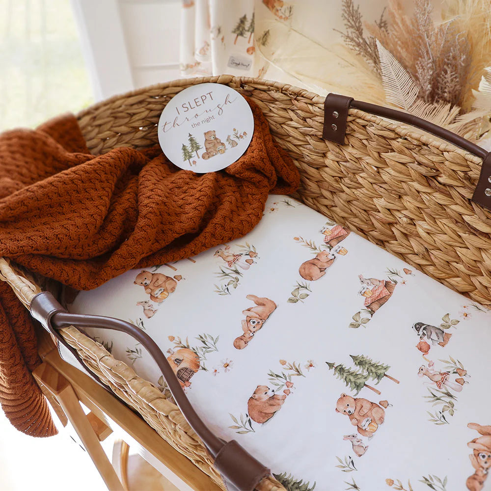Bears Organic Bassinet Sheet / Change Pad Cover - Snuggle Hunny
