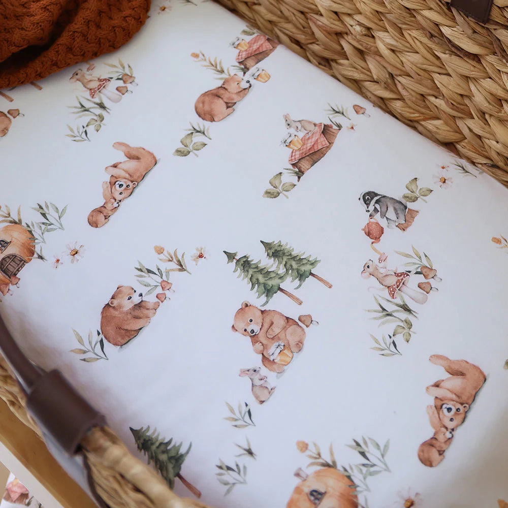 Bears Organic Bassinet Sheet / Change Pad Cover - Snuggle Hunny