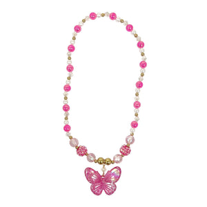 Butterfly Necklace - Pink Poppy