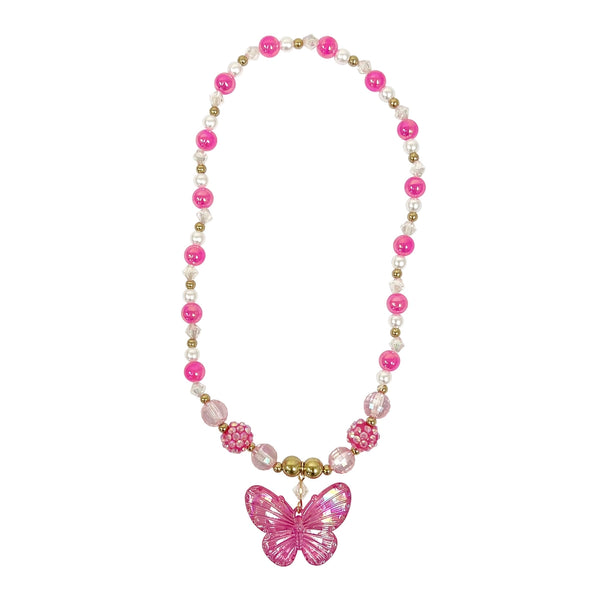 Butterfly Necklace - Pink Poppy