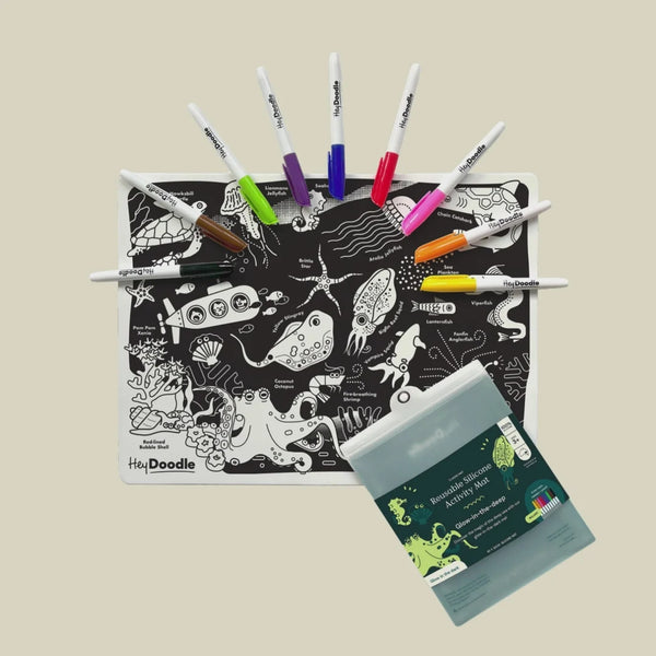 Glow-in-the-deep Classic Colouring & Doodle Mat - Hey Doodle