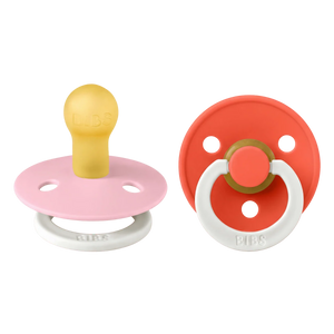 Bibs Dummies - Size One - Night Glow Baby Pink/Tango - BIBS Denmark