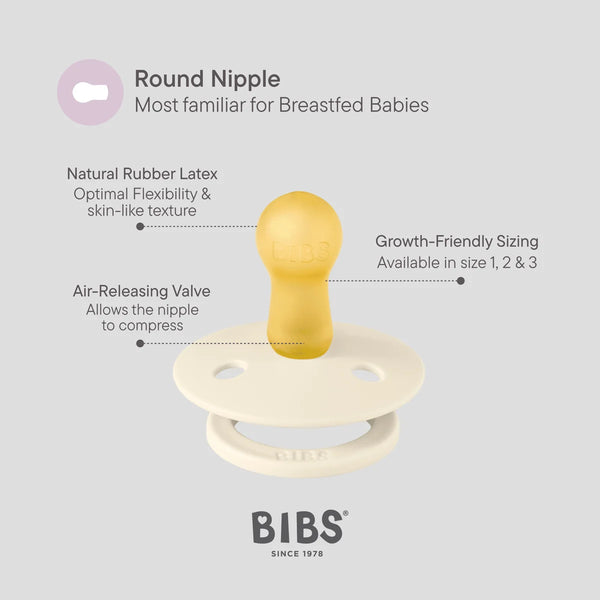 Bibs Dummies - Size One - Night Glow Baby Pink/Tango - BIBS Denmark
