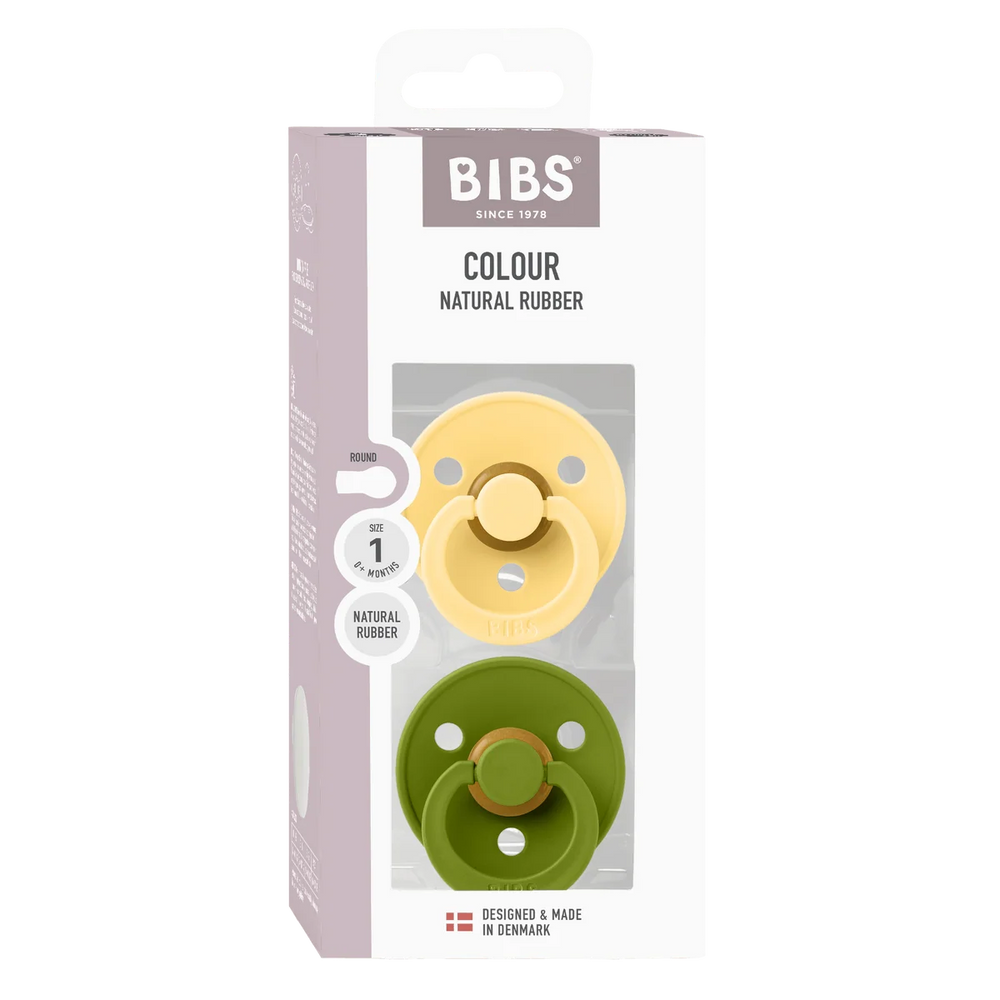 Bibs Dummies - Size One - Pale Butter/Wasabi - BIBS Denmark