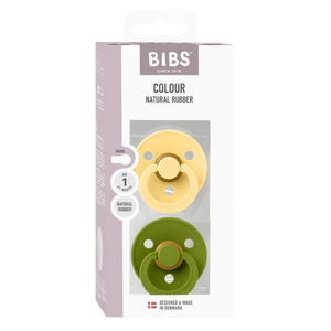 Bibs Dummies - Size One - Pale Butter/Wasabi - BIBS Denmark