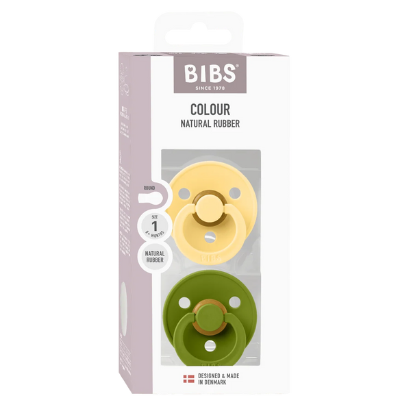Bibs Dummies - Size One - Pale Butter/Wasabi - BIBS Denmark