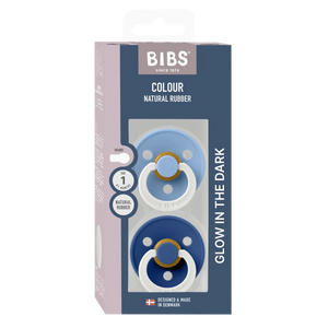 Bibs Dummies - Size One - Night Glow Sky Blue / Cornflower - BIBS Denmark
