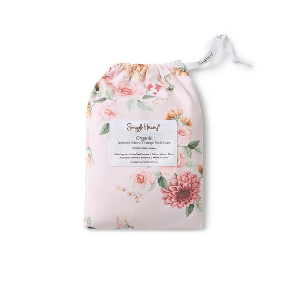 Birds & Blooms Organic Bassinet Sheet / Change Pad Cover - Snuggle Hunny