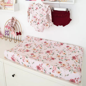 Birds & Blooms Organic Bassinet Sheet / Change Pad Cover - Snuggle Hunny