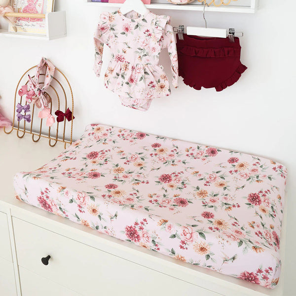 Birds & Blooms Organic Bassinet Sheet / Change Pad Cover - Snuggle Hunny