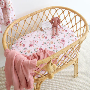 Birds & Blooms Organic Bassinet Sheet / Change Pad Cover - Snuggle Hunny