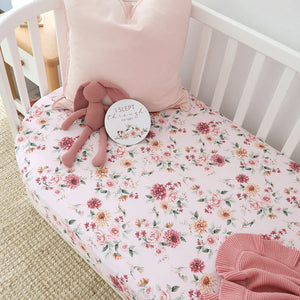 Birds & Blooms Organic Fitted Cot Sheet - Snuggle Hunny