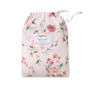 Birds & Blooms Organic Fitted Cot Sheet - Snuggle Hunny