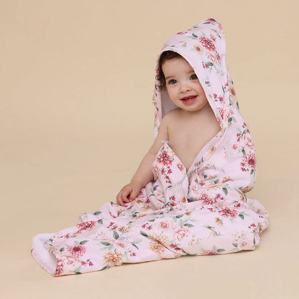 Birds & Blooms Organic Hooded Baby Towel - Snuggle Hunny
