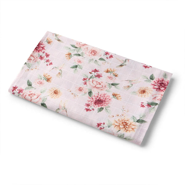 Birds & Blooms Organic Muslin Wrap - Snuggle Hunny
