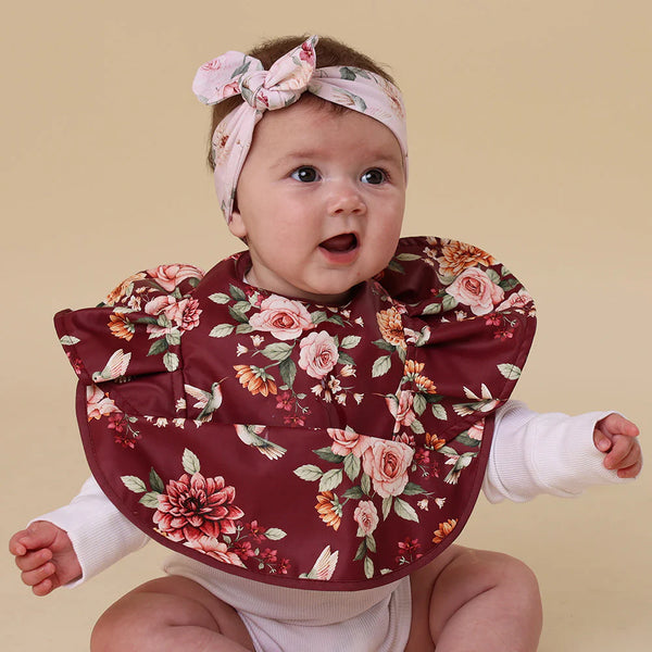 Floral Flutter Frill Snuggle Bib - Snuggle Hunny