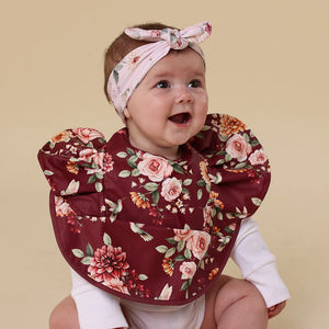 Floral Flutter Frill Snuggle Bib - Snuggle Hunny