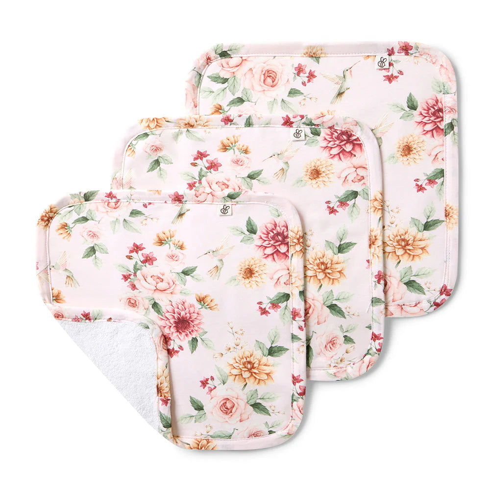 Birds & Blooms Organic Wash Cloths - 3 Pack - Snuggle Hunny